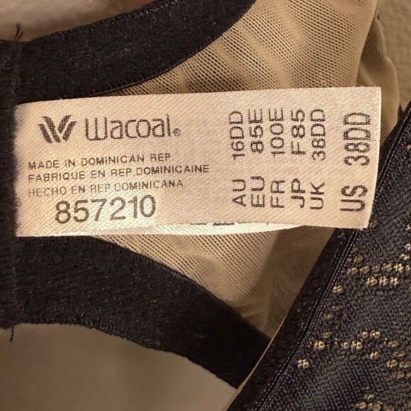 Wacoal Black Lace Underwire Bra, 38DD - Picture 5 of 5